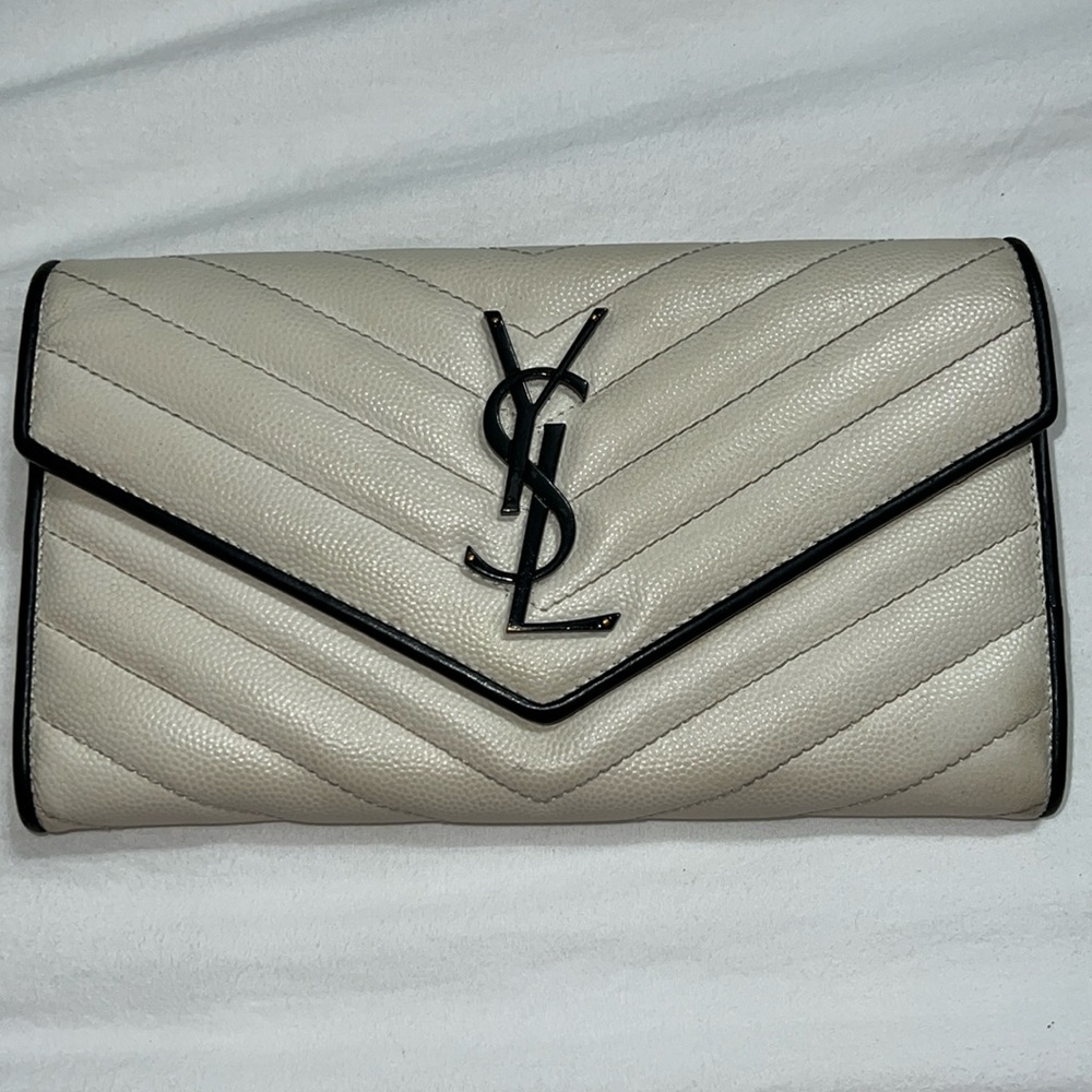 Authentic YSL Envelope Wallet – Pre-Owned, Wear Shown